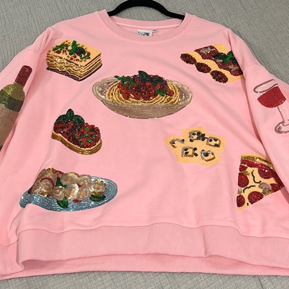 QUEEN OF SPARKLES Tops - Queen of Sparkle Queen of Carbs Sweatshirt